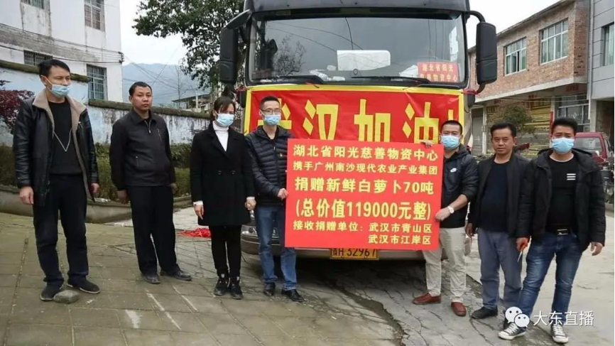 阳光慈善携手“南沙现代农业”为武汉捐赠70吨白萝卜